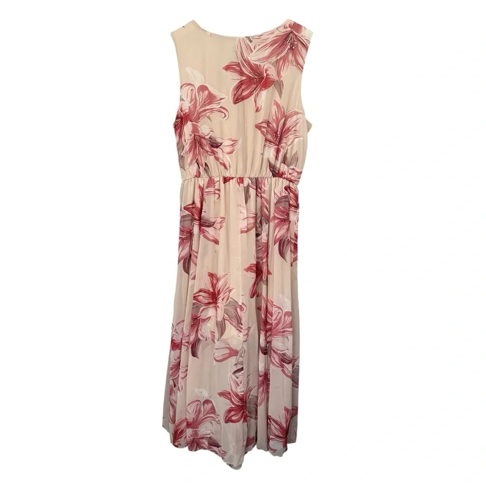 NWT Alexa B Floral Print Rhinestones Beautiful Maxi Dress Women’s Size 14W - Picture 4 of 14